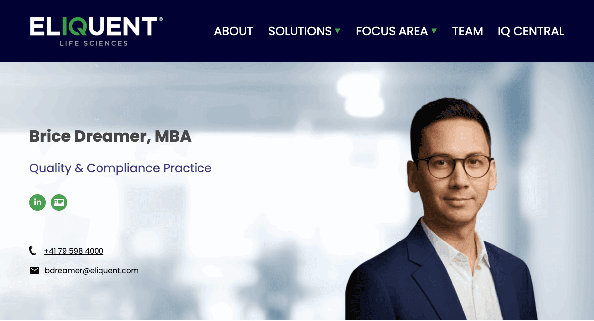 Brice Dreamer featured on the Eliquent Life Sciences site